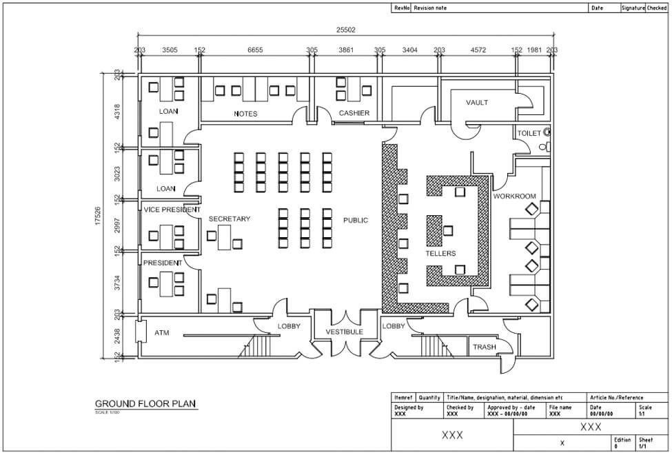 AutoCad (for Architecture) – Architectural Floor plans with Annotations